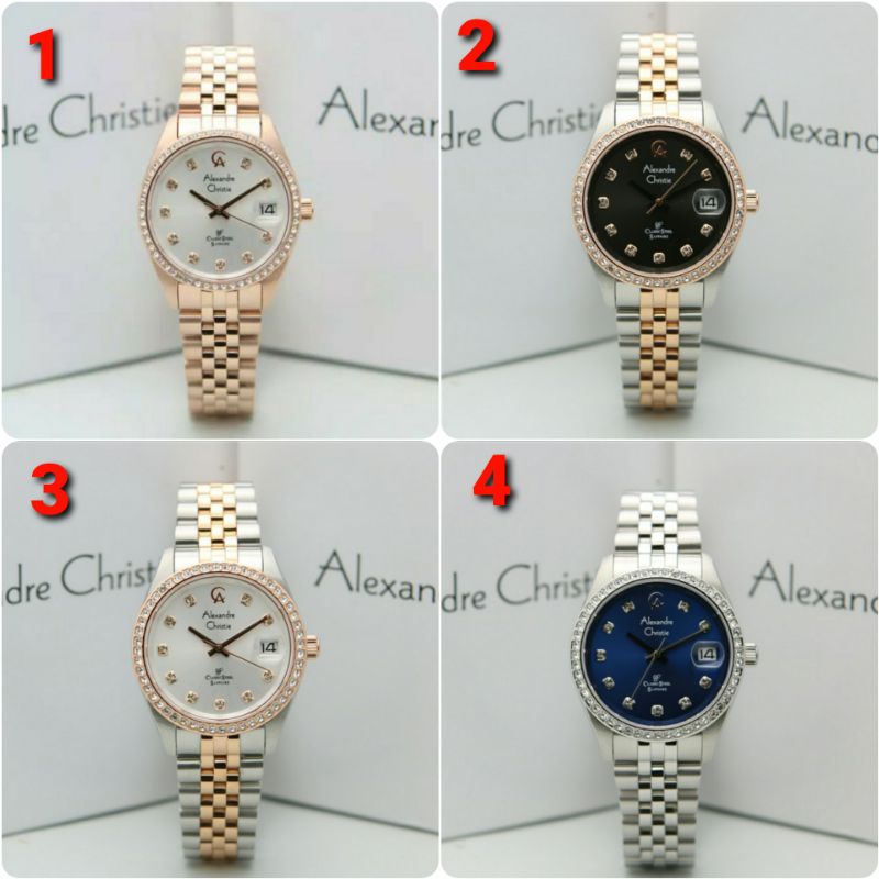 ORIGINAL GARANSI RESMI 1 TAHUN JAM TANGAN UNISEX / PRIA ALEXANDRE CHRISTIE RANTAI STAINLESS STEEL AR