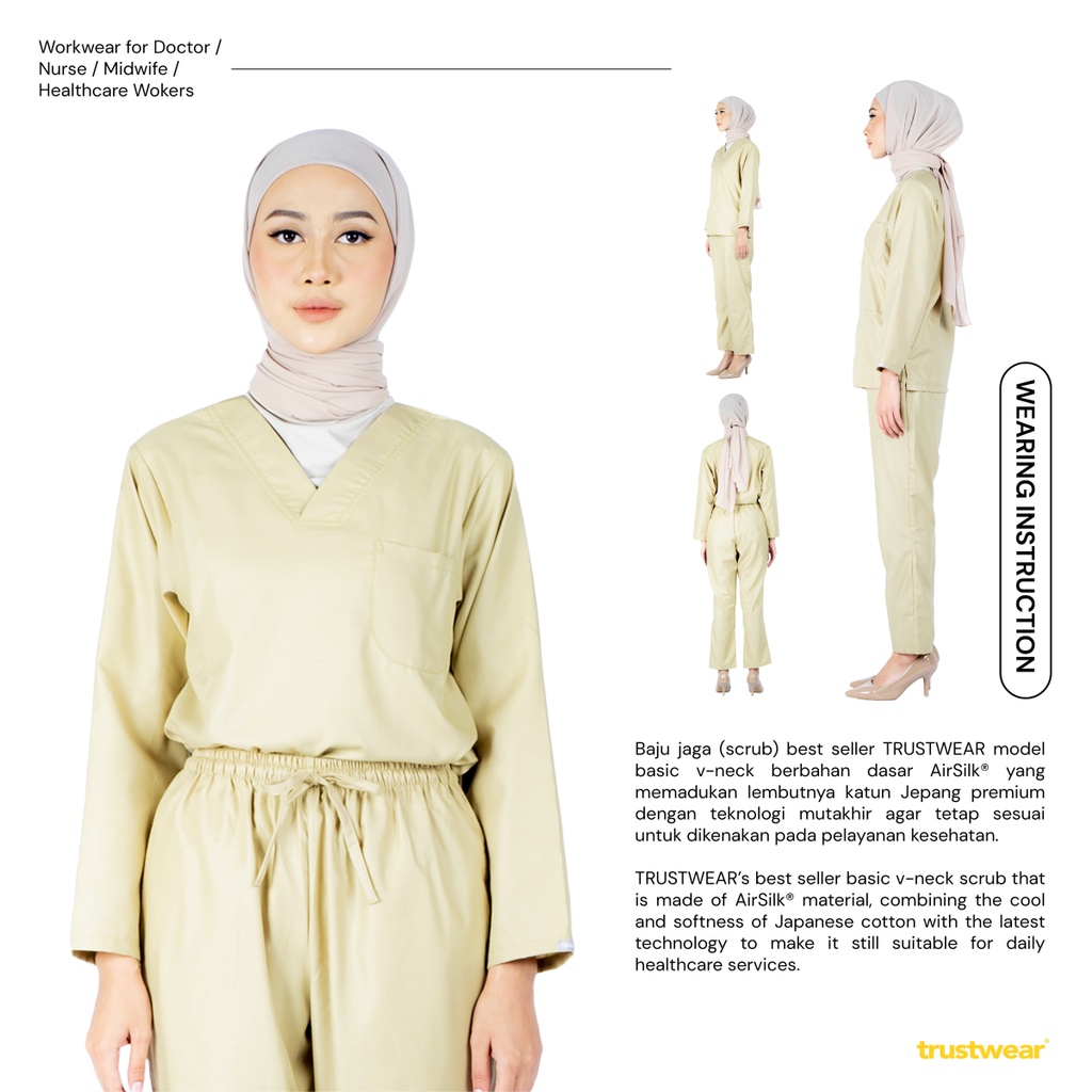 Doctor`s Scrub/Set Baju Celana Jaga OKA OK Perawat/Dokter Lengan Panjang VI