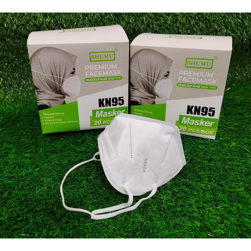 Masker KN95 SHUMU HIJAB / HEADLOOP Premium Mask 1 Box isi 20pcs