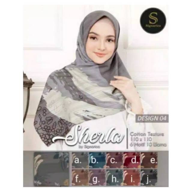Jilbab Segi Empat Motif Sherla by Signarica