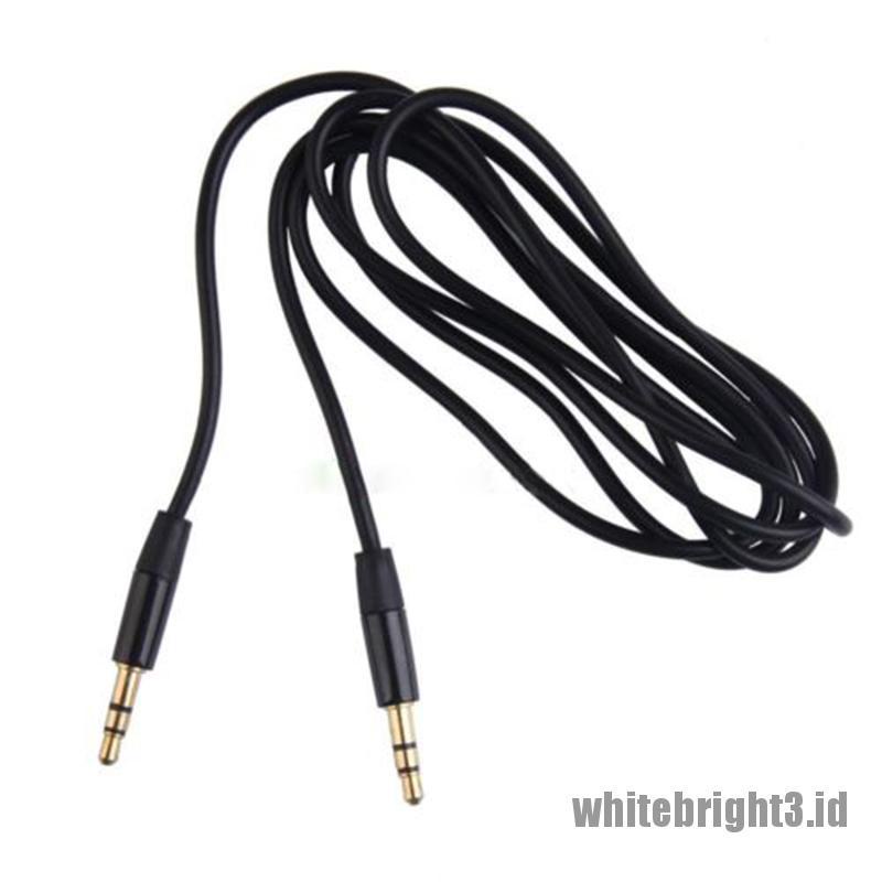 &lt; White3 &gt; Kabel Extension AUX Audio Stereo 3.5mm Male Ke Male Panjang 1.2M