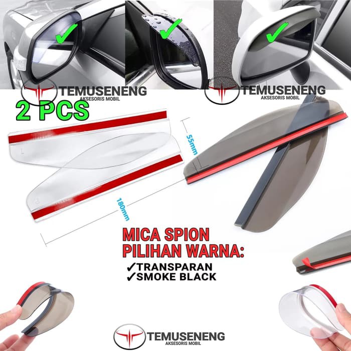 2Pcs Set Mika Tutup Kaca Spion Rain Cover Mobil Talang Tadah Hujan Air