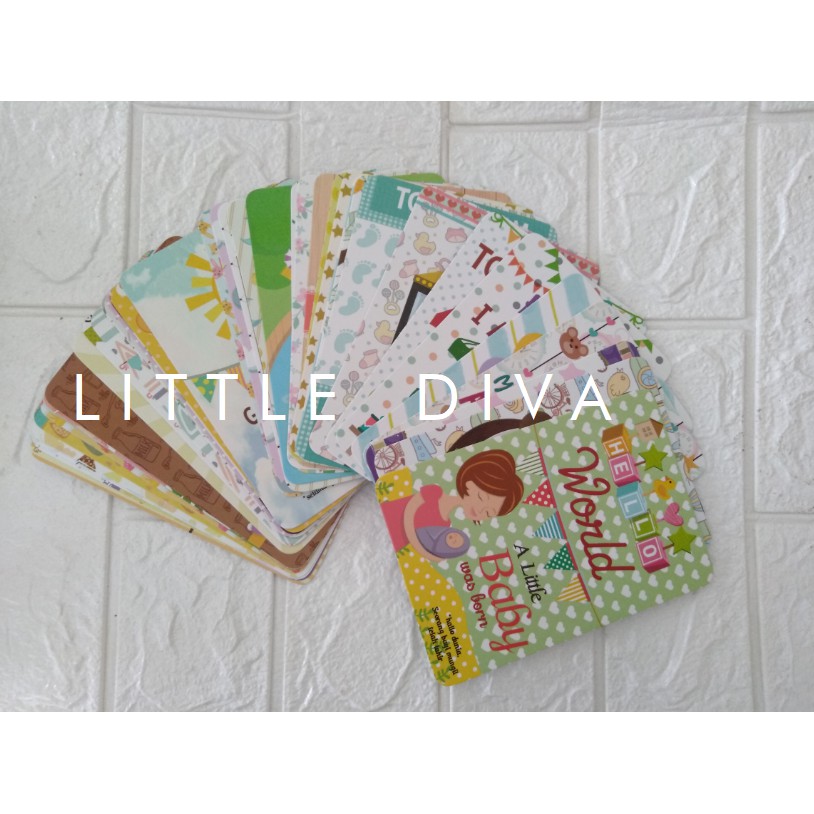 Baby Milestone Card Kartu Foto Lucu Bayi 45pcs Baby Cards Photo Foto Bayi selfie card photocard asesoris selfi fotografi Milestone Mile StoneCard