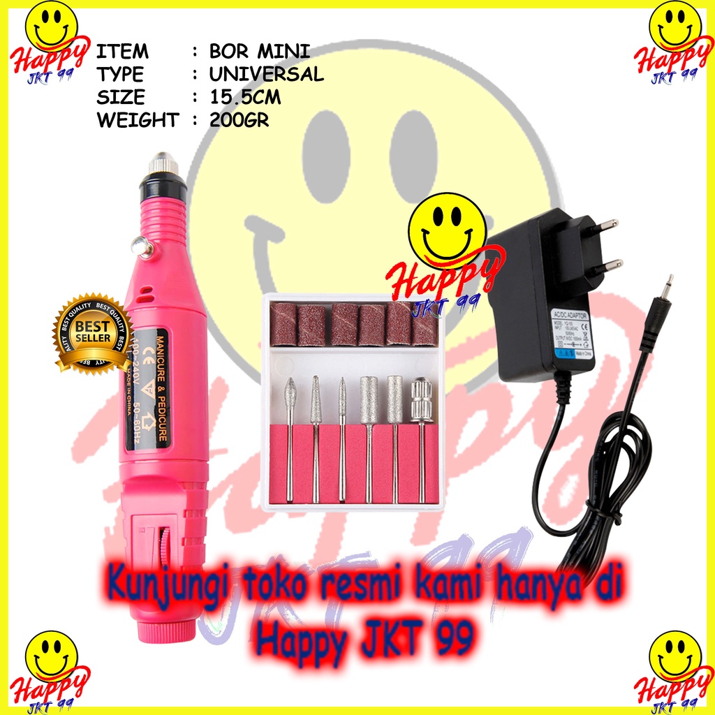 [ HAPPY JKT 99 ] BOR MINI ALAT UKIR GRAFIR GERINDA LISTRIK MINI PEN UKIR PEDICURE MANICURE MACHINE SET NAIL DRILL