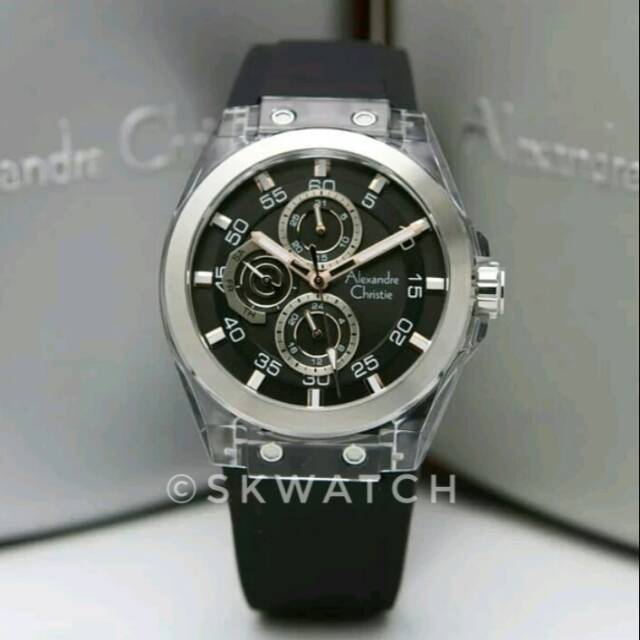Alexandre Christie AC 6546 Black Jam Pria Original