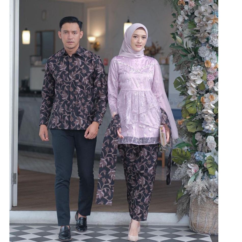 Penjualan Terbanyak.. New Arrifal Set Couple Kebaya Mecca  Lilac Kebaya Mecci Lilac Kebaya Lamaran K