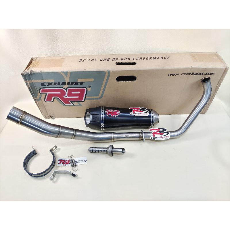 Knalpot Racing R9 Original Alpha Black Series Vixion R 155 Vixion-R Stainless