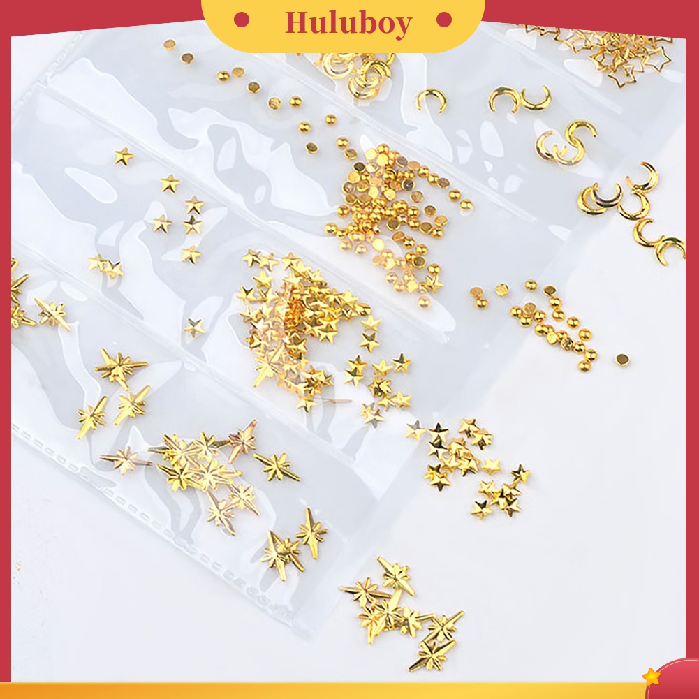 Huluboy Huluboy♡ Hiasan Kuku Nail Art Aneka Bentuk Geometri Hollow Bahan Metal