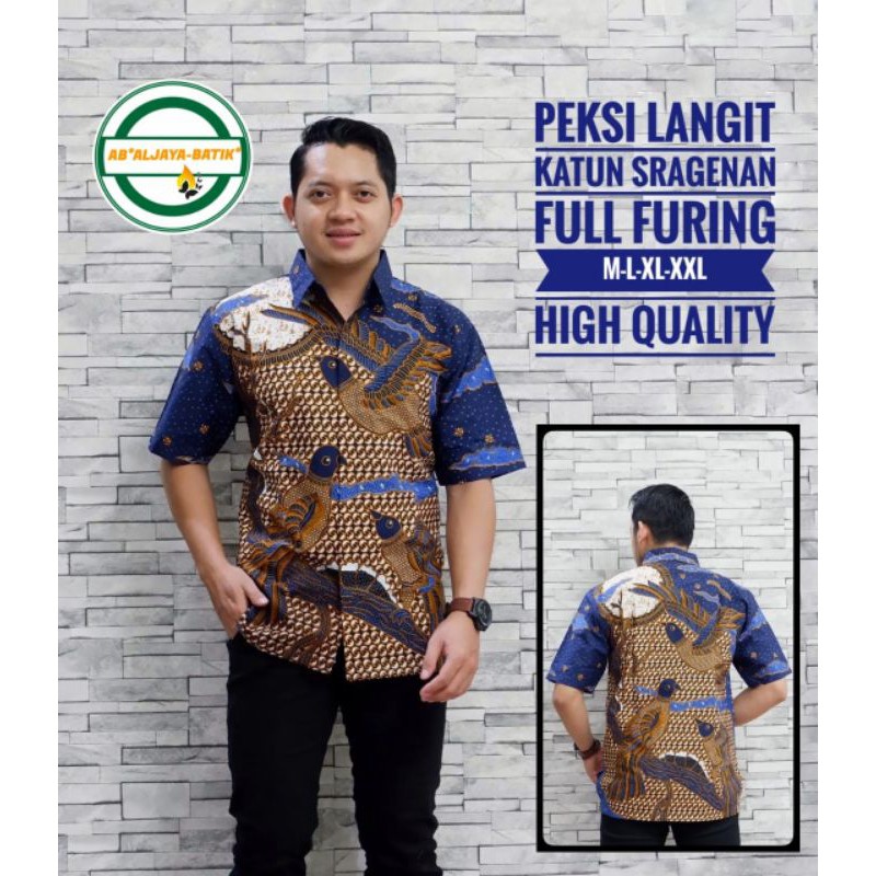 kemeka batik lengan pendek peksi langit biru