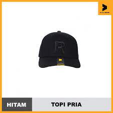 NEW-Topi Pria- Kalibre Topi Original-Logo Huruf R -Kalibre 991596-Hitam