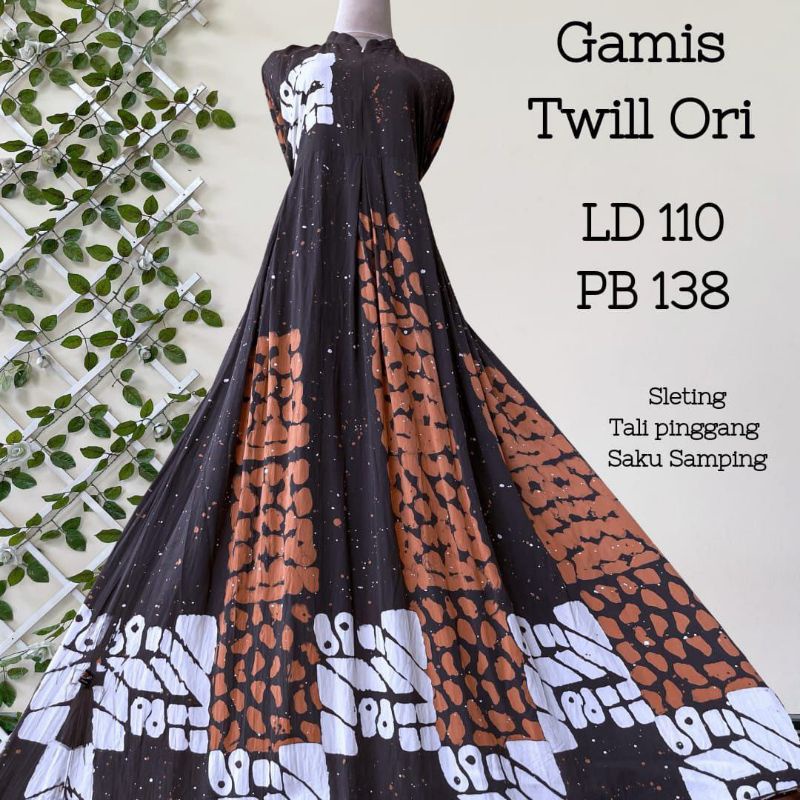 Gamis twill ORI Lingkar dada 110ccmPanjang badan 140cm