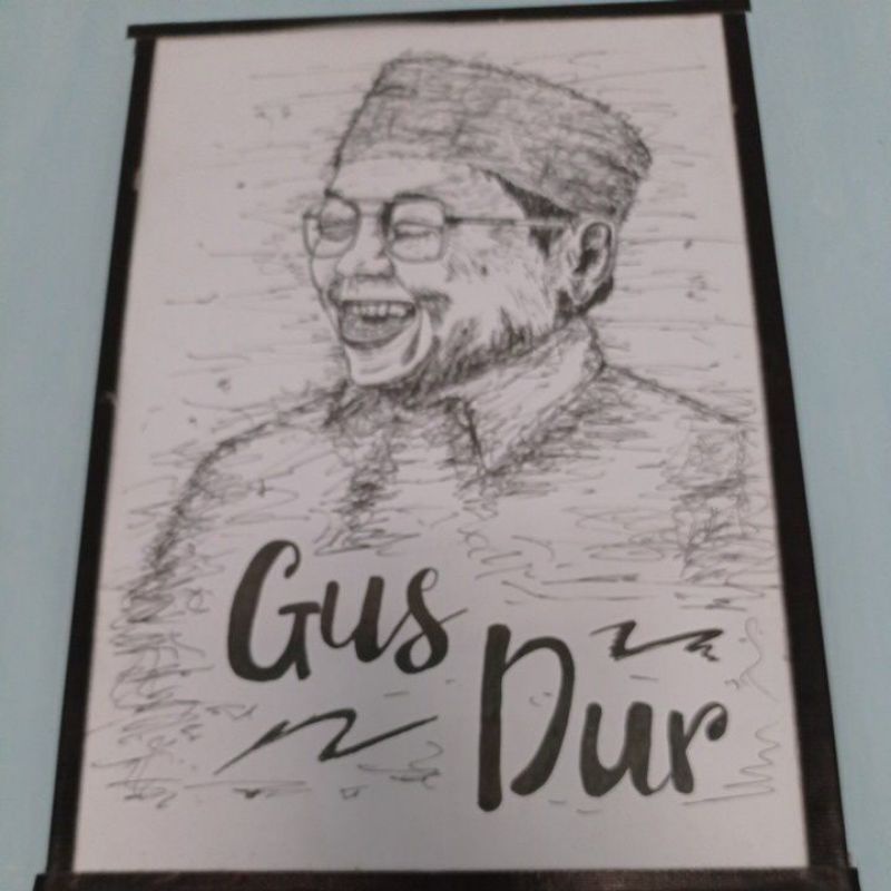 Lukisan Wajah Scrible art bisa custom bisa tokoh besar ulama(Gus Dur, KH. Hasyim Asy'ari,Mbah Maimun