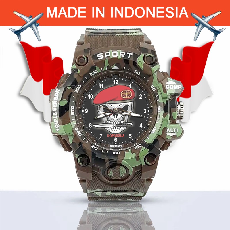 {Istimewa} Jam Tangan KOMANDO PASUKAN KHUSUS (TNI) -Coklat Army Water Resistant