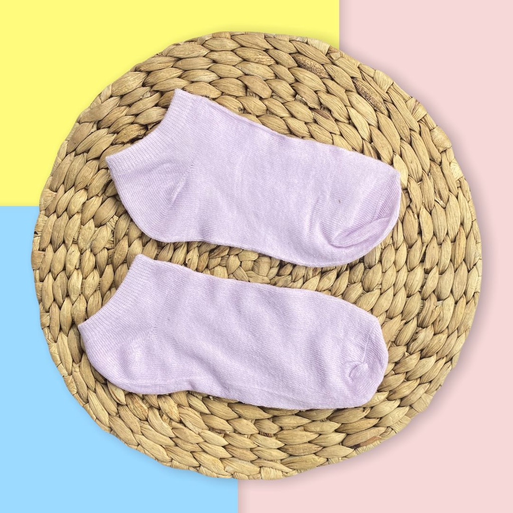 HC Kaos Kaki Wanita Polos Kaos Kaki Pendek Semata Kaki Ankle Bahan Spandex Lembut Cute Short-HC3418 UNGU