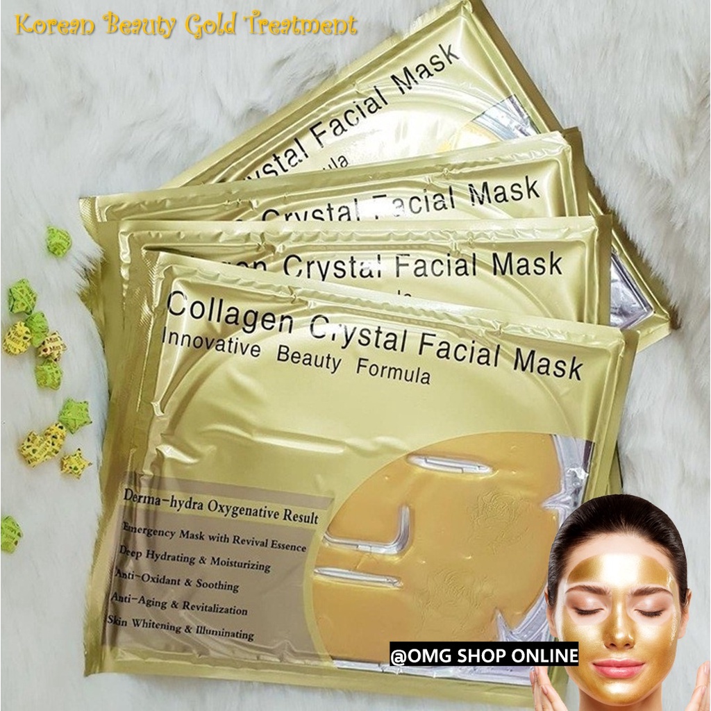 [NEW] Termurah !!! Collagen Crystal Facial Mask Innovative Beauty / Masker Wajah Collagen Topeng Emas Masker Mata Panda / Masker Wajah Organik Glowing dan Pemutih / Masker Muka Topeng Collagen Gold Sheet Mask Pria Wanita / Masker Wajah Korea Masker Komedo