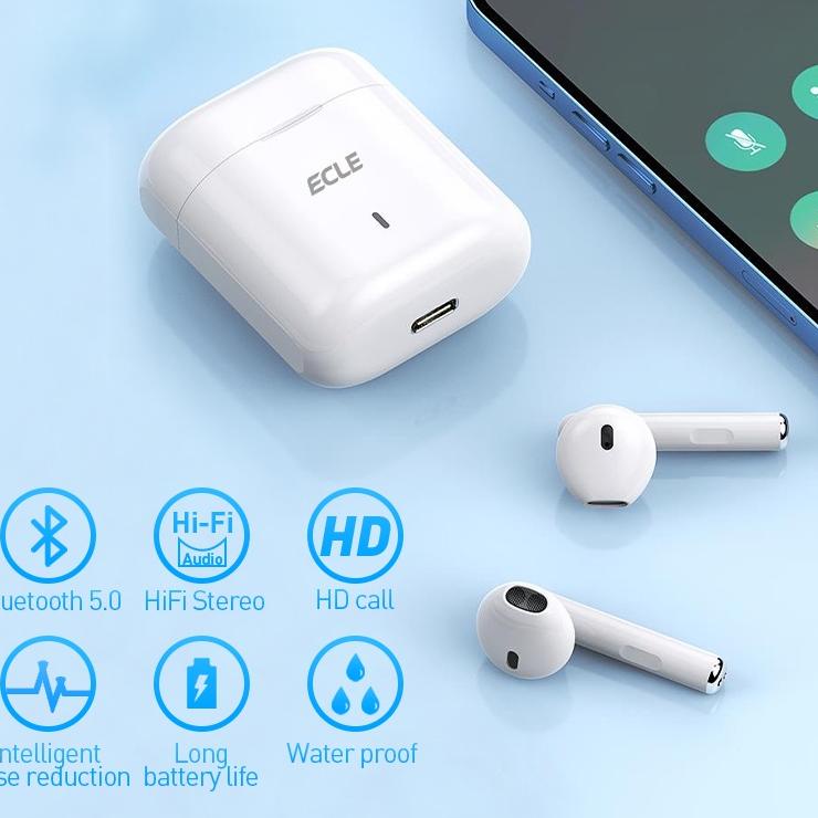 {ABR.03Jn22в} (HOT) ECLE Black Sport TWS Earphone Waterproof Headset Bluetooth 5.0 Wireless Headphon