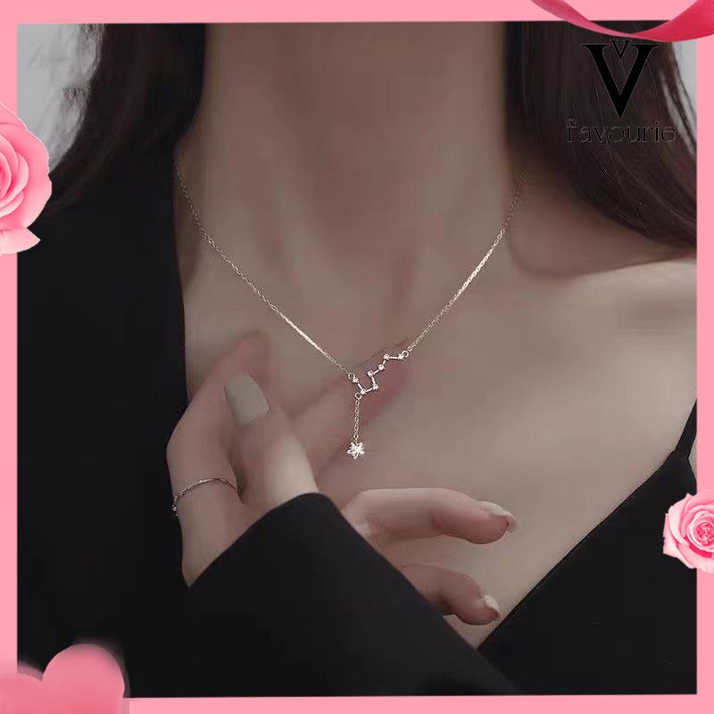 [COD]Big Dipper Wanita Trendy Temperamen Cahaya Mewah Desain Niche Rumbai Kalung Indah Sederhana-FA