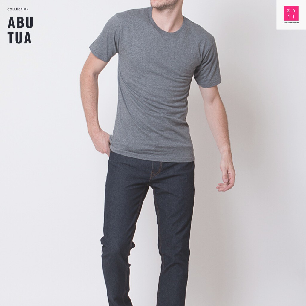 Kaos Polos | Abu Tua | Cotton Combed 20s | Kaos Pria Wanita Size S-XXXL | 24/11