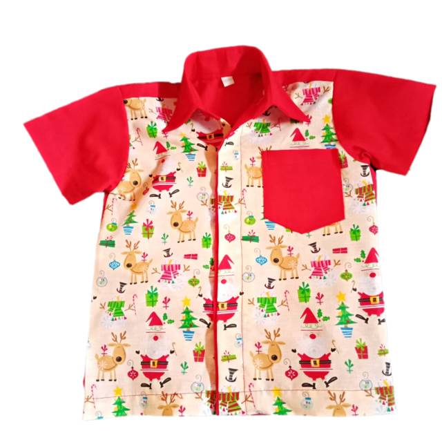 kemeja anak, kemeja anak laki-laki, kemeja natal