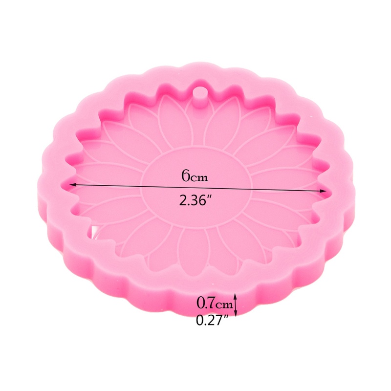 SIY  Super Glossy Sun Flower Keychain Epoxy Resin Mold Keyring Casting Silicone Mould DIY Crafts Jewelry Pendant Making Tools