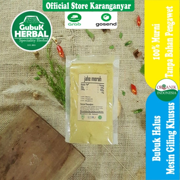 

BUBUK JAHE MERAH 50 GRAM SUPER PEDAS GRADE A - RED GINGER POWDER - HALUS - ASLI - TANPA CAMPURAN