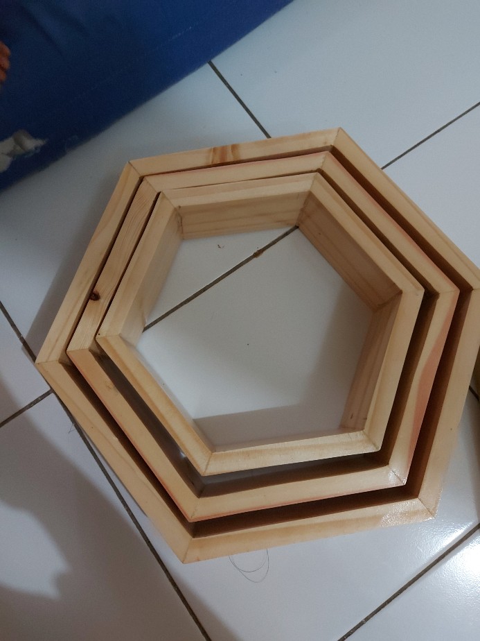 Promo Rak Hexagonal Set Hiasan Dinding Kayu Rak Kayu Heksagonal Dekorasi Rumah Cafe Kantor Eo