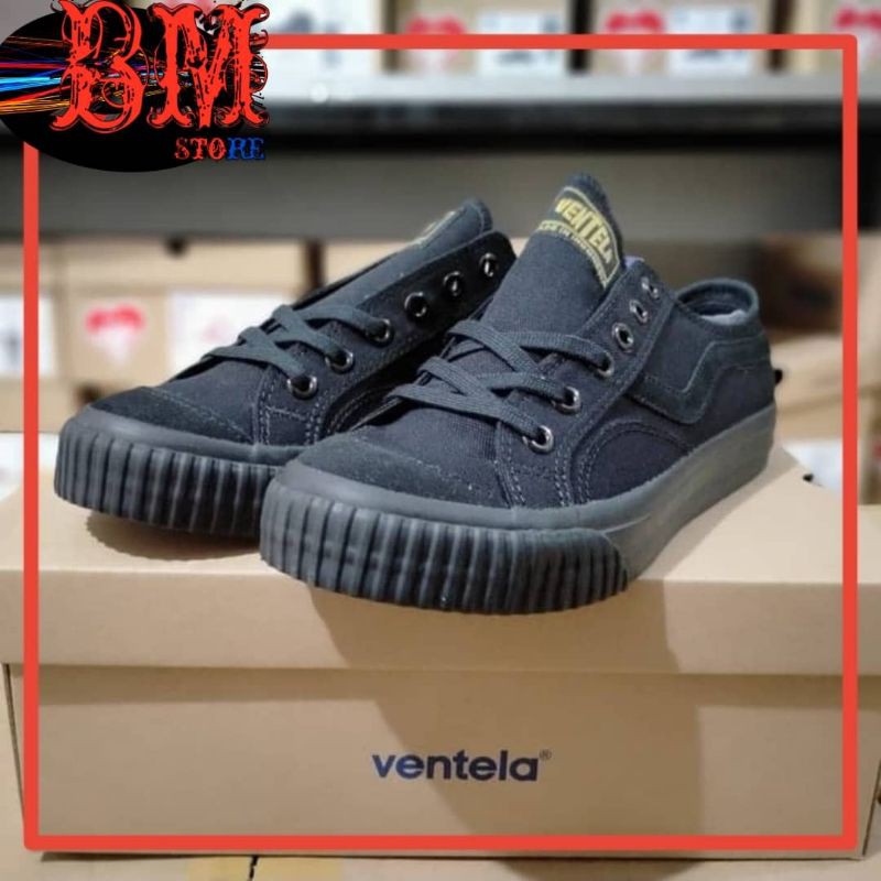 SEPATU VANTELA PUBLIC SUEDE LOW BLACK ORI