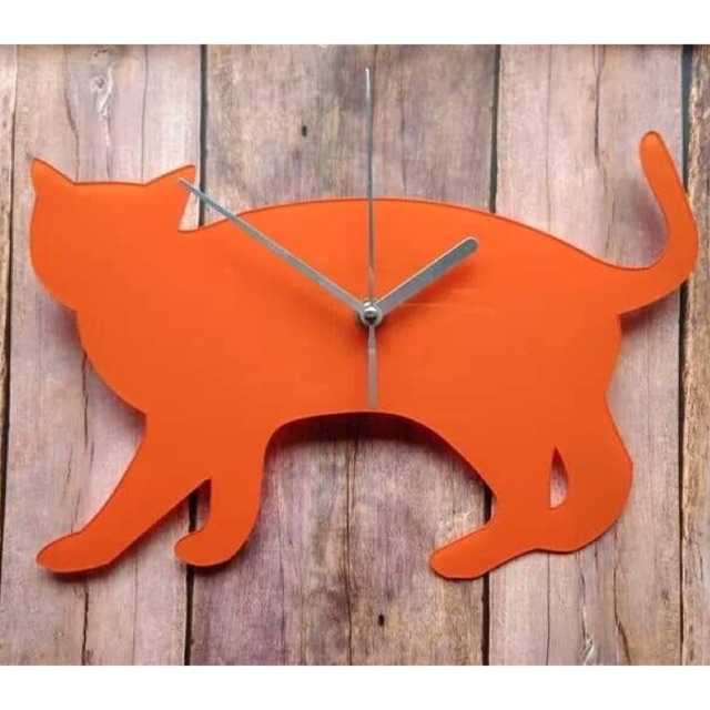 JAM DINDING CUSTOM BENTUK KUCING CAT LOVERS CUTE KITTY