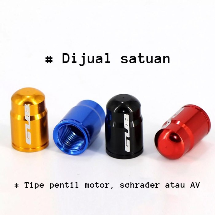 Tutup pentil sepeda motor Schrader valve AV merk GUB bahan alloy