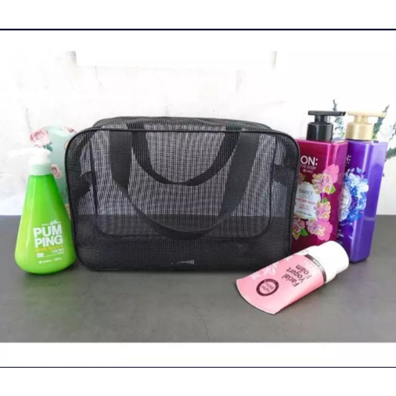 pouch bag jaring kosmetik  Organizer Mesh Toilet bag Renang