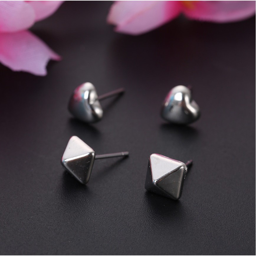 12 Pasang Anting Tindik Set Gaya Korea Fashion Stud Earrings Korean Style Giwang Tusuk High Quality