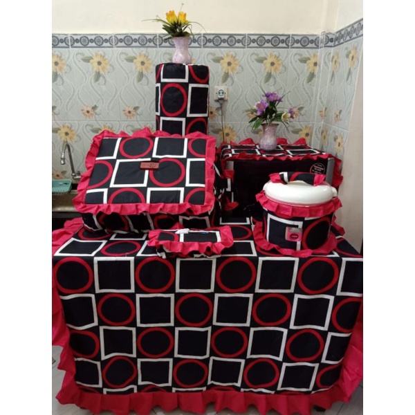 Kitchen Set Taplak Meja Makan Cover Kulkas Sarung Galon Tudung Saji