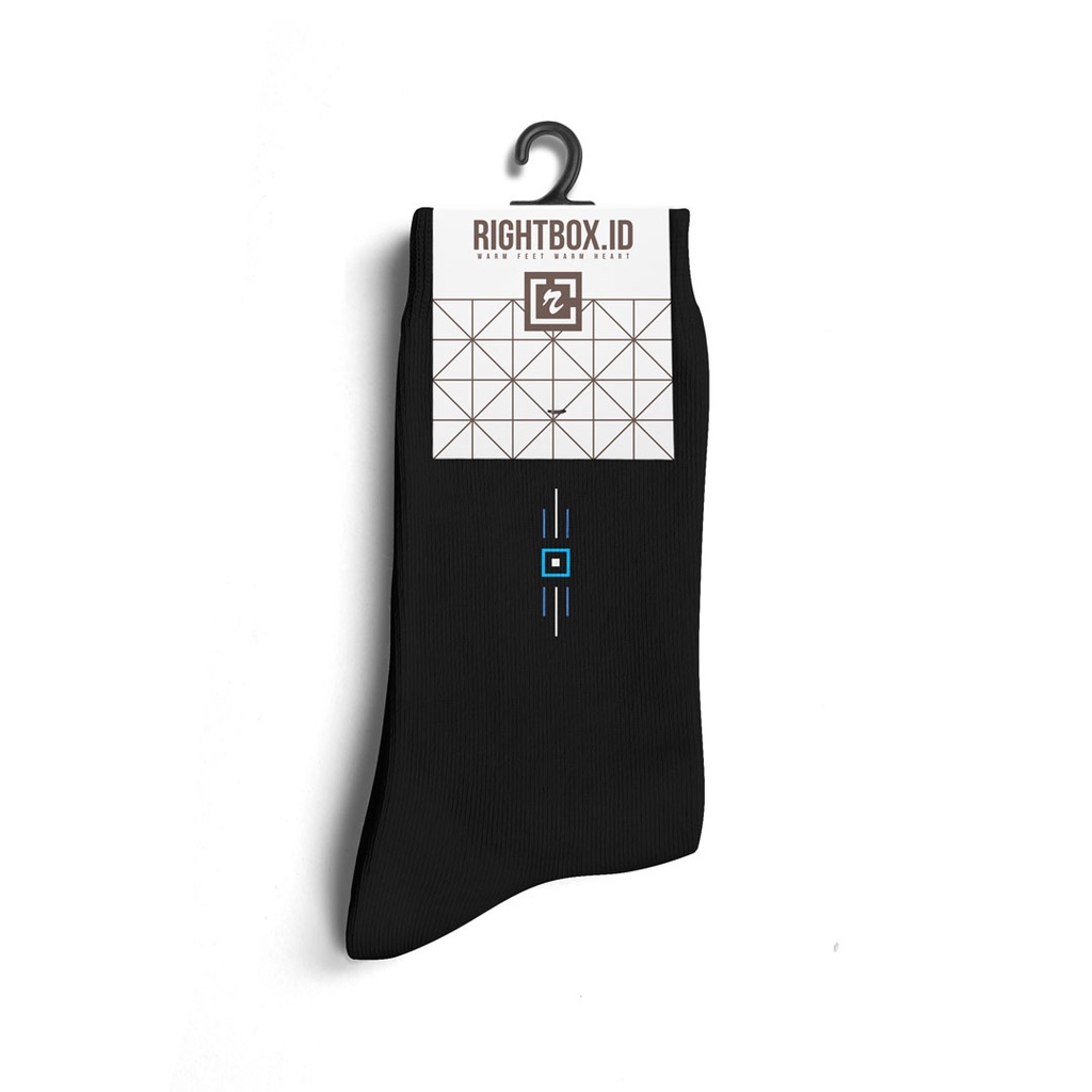 Rightbox Casual, Kaos Kaki Motif Pria Dewasa, Panjang Sebetis, Warna Hitam, Coklat dan Navy-Hitam