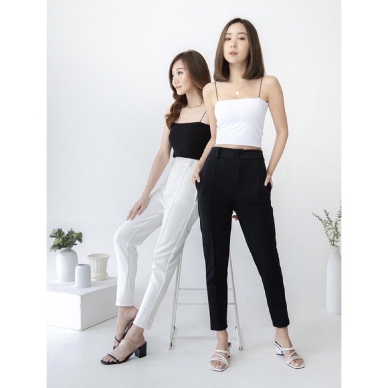 Lookatmeofficial • Celana Basic Daily Pants Bahan Scuba / Office Casual Pants