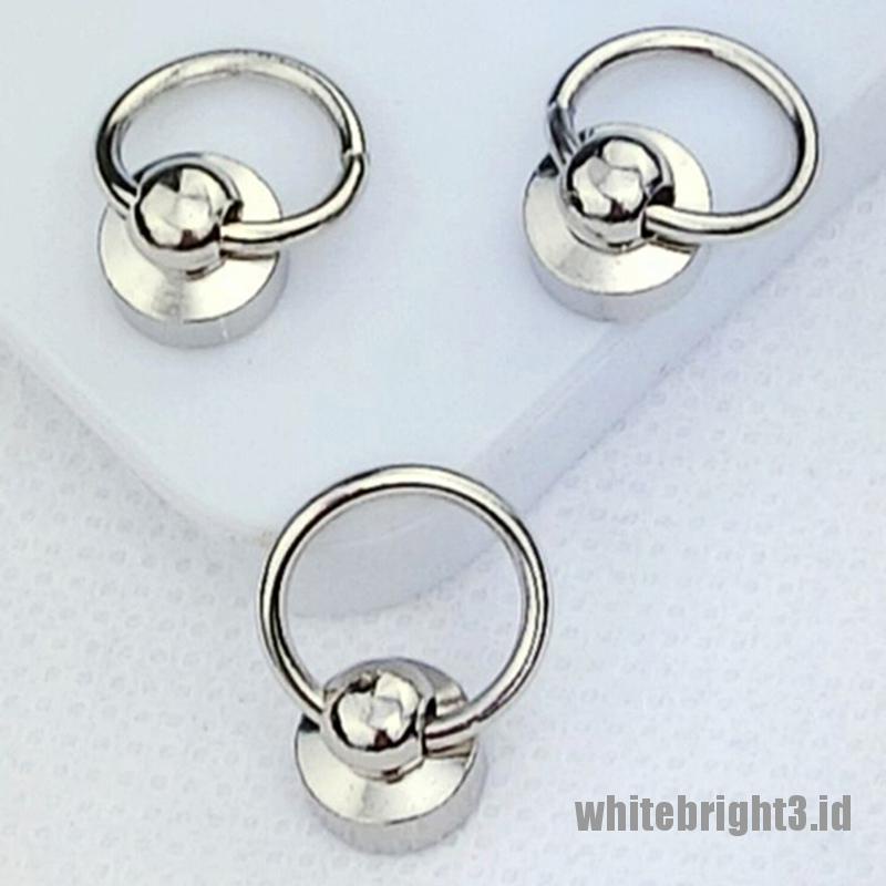 &lt; White3 &gt; 20Pcs Kancing rivet Bulat Bahan Kuningan