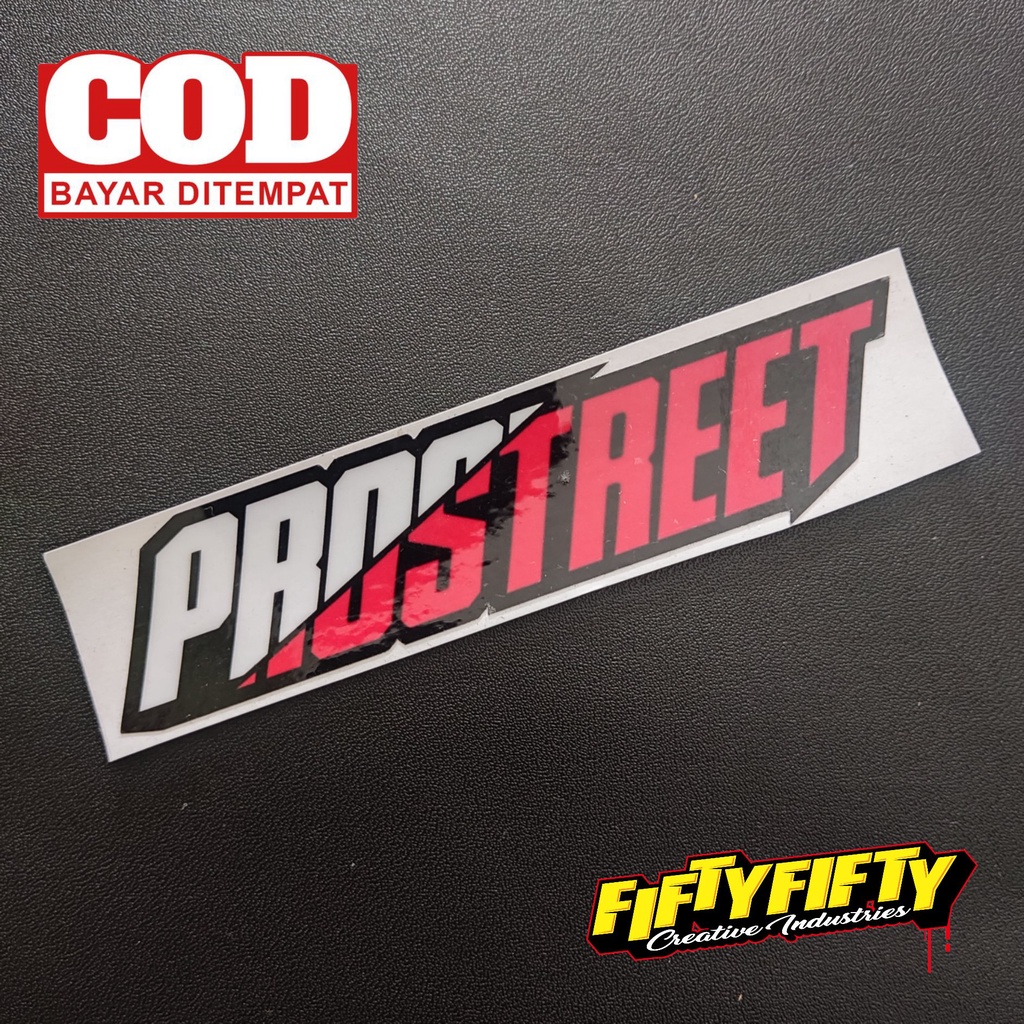 Stiker Print Cut PROSTREET Stiker Printing Laminasi Glossy Tahan Air Stiker Motor Mobil Helm Sudah Membentuk Pola Desain