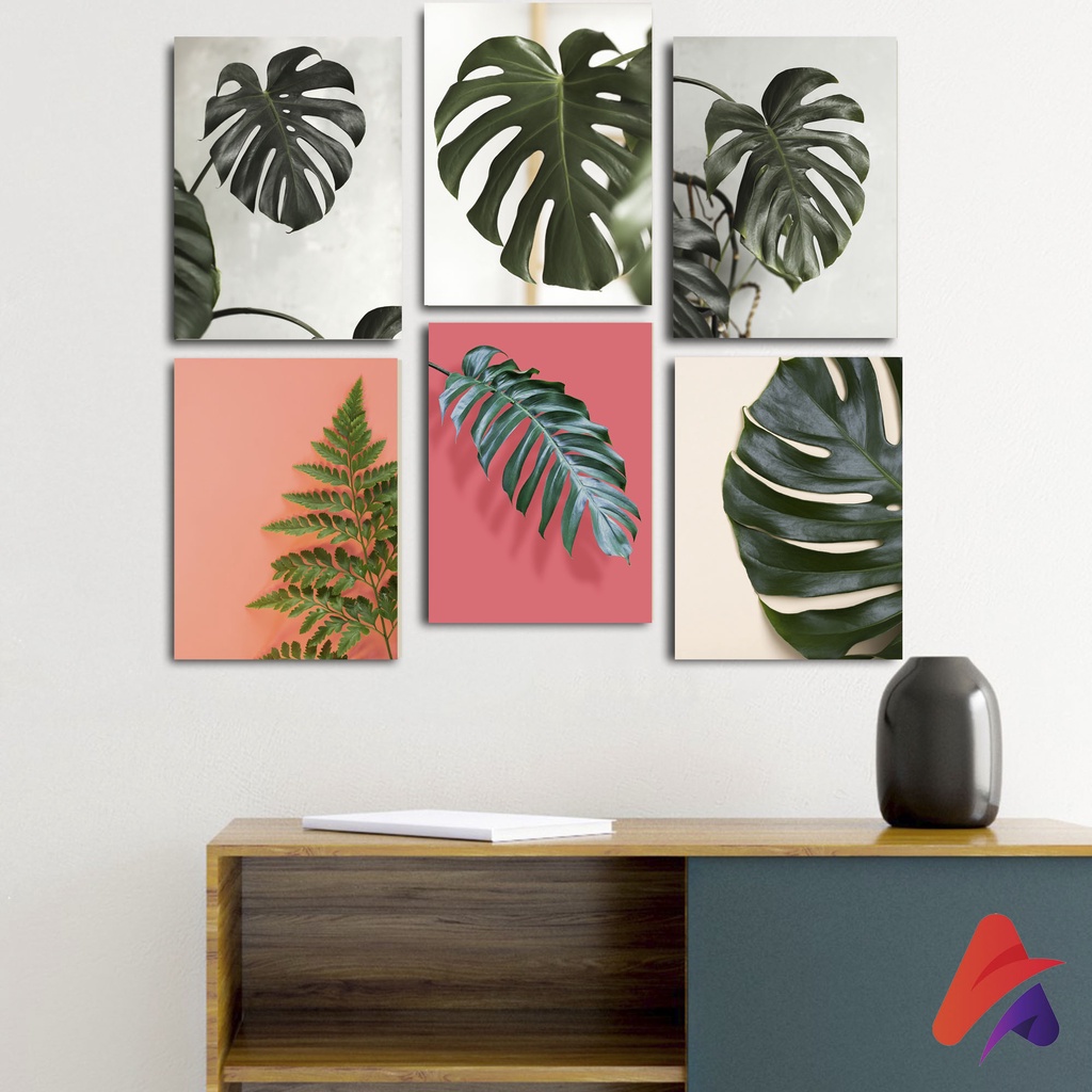 HIASAN DINDING DAUN MONSTERA APOLITO (15X20 CM)  WALL DECOR DEKORASI RUMAH PAJANGAN POSTER KAYU DAUN MOSTERA