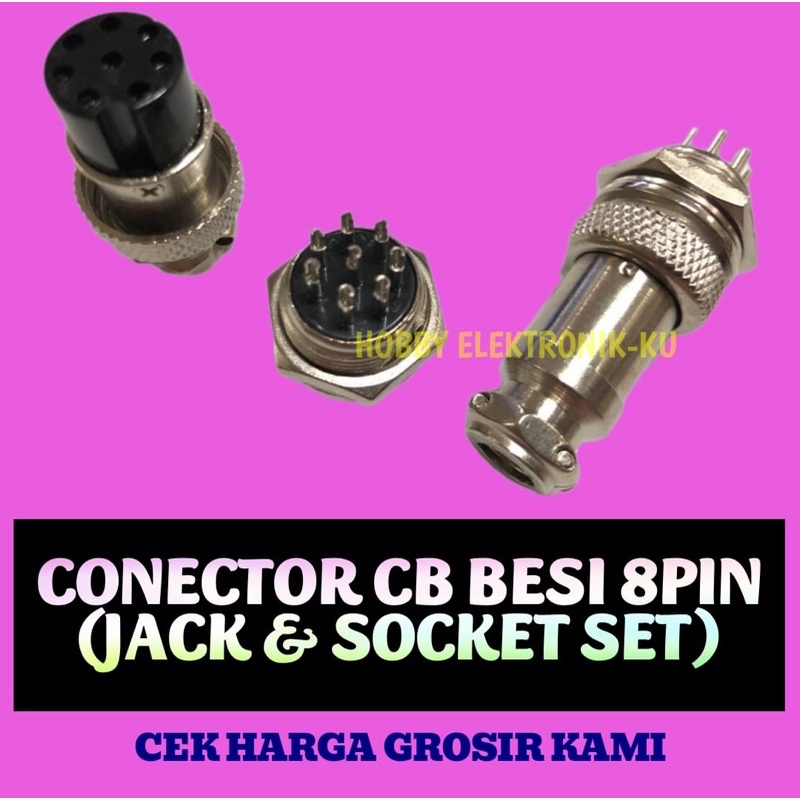 CONECTOR CB 8PIN BESI JACK + SOCKET SET