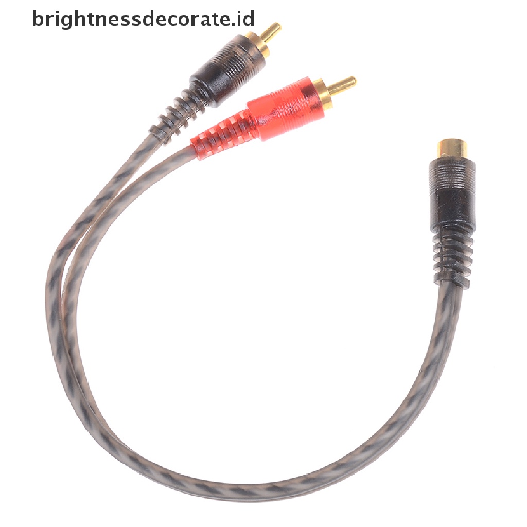 Kabel Adapter Splitter Y Audio Mobil 1rca Female Ke 2rca Male