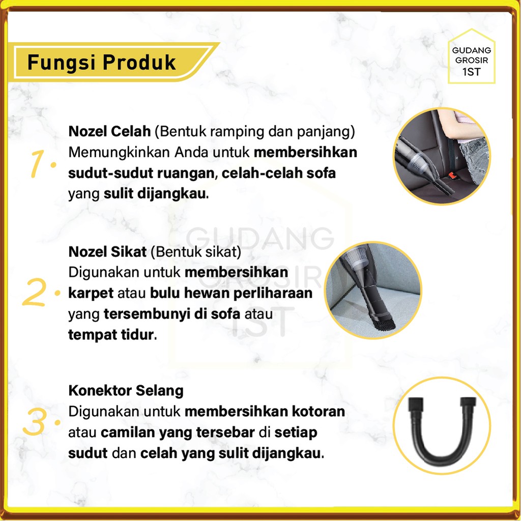 Penyedot Debu Mobil Portabel Alat Penyedot Debu Portable Mini Portable Vacuum Cleaner - NJ