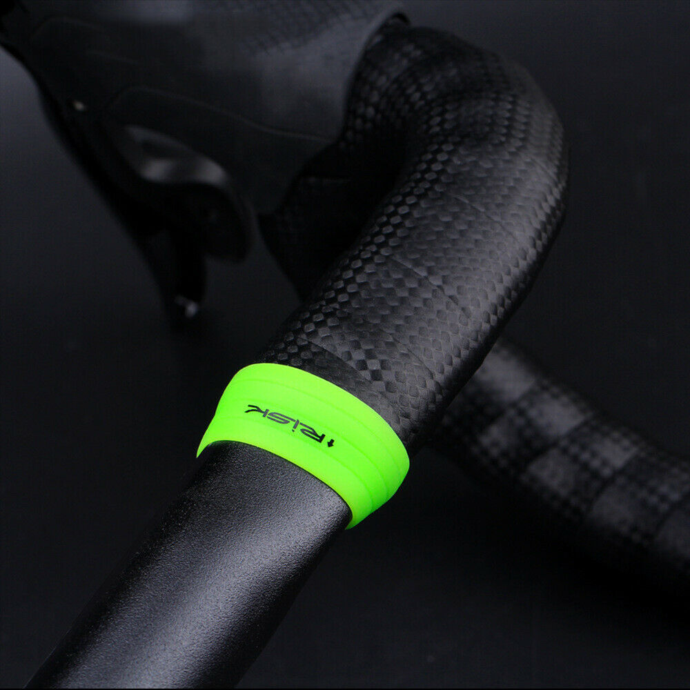 2PCS Cycling Handlebar Tape Fixing Sleeve Silicone Rubber Anti-Skip Road Bike Plugs Waterproof Protective Ring