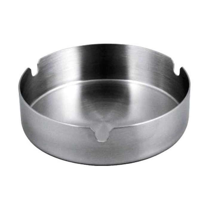 Asbak Stainless Cafe Tebal Bulat POLOS 12cm asbak besi polos 3 lubang