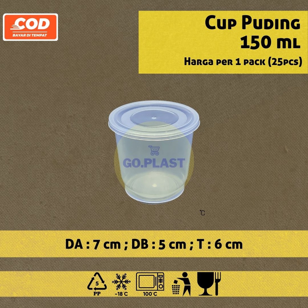 CUP PUDING BENING 150 ML isi 25pcs