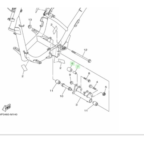 KARET BOSH BOS COLLAR MOUNTING FORK BELAKANG MIO J SOUL GT FINO FI XRIDE X RIDE 115 LAMA ORIGINAL YGP 44D-F7114-00 90387-08821