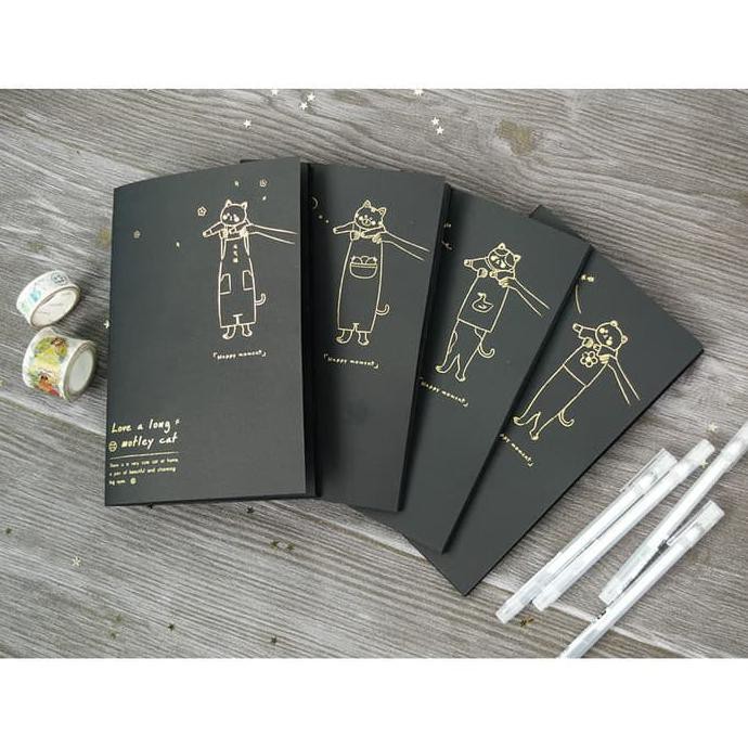 

Motley Cat Black Paper Plain Notebook A5 / Buku Tulis Hitam / Buku A5 BIG SALE