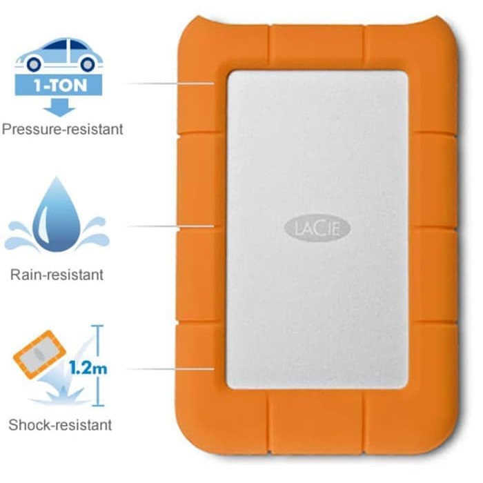 Lacie Rugged Mini 2TB USB 3.0 Harddisk Portable External Hardisk