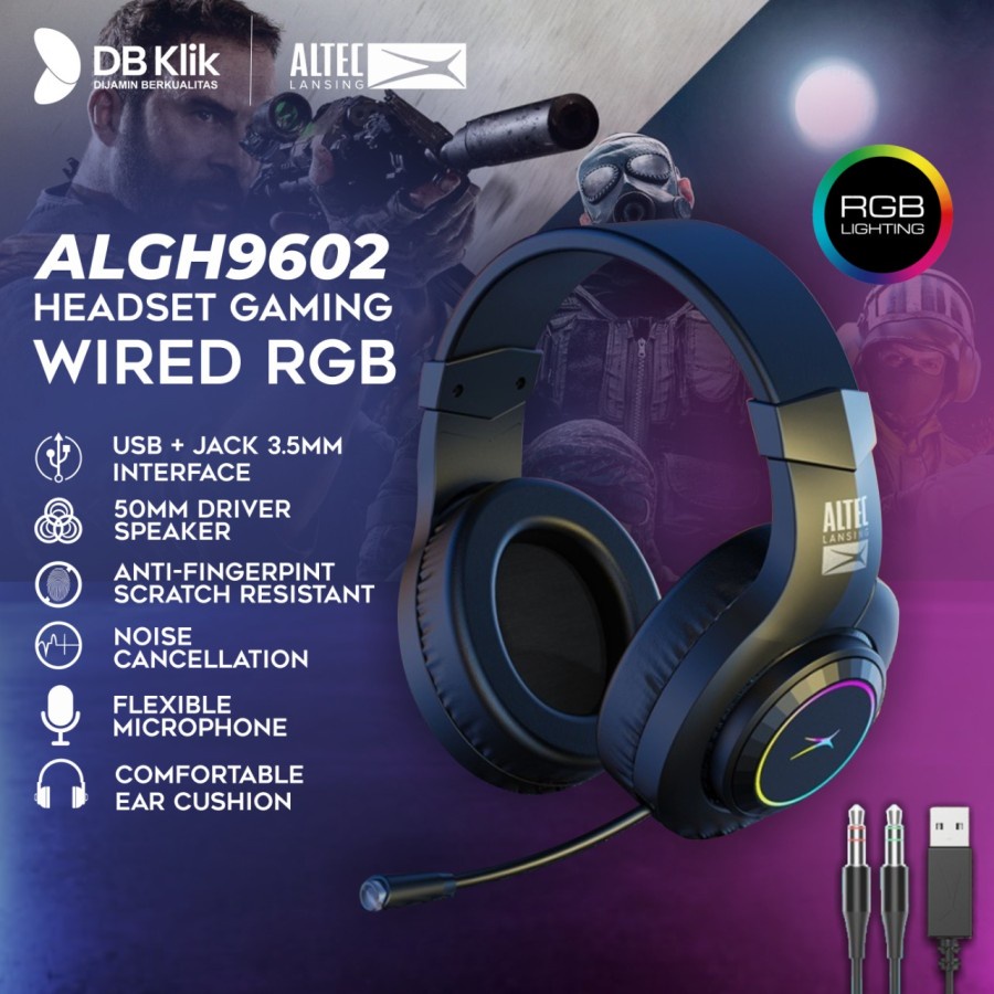 Headset Gaming ALTEC LANSING ALGH-9602 Wired RGB 3.5mm - ALTEC ALGH9602