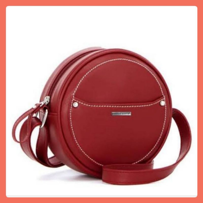 Tas Selempang Bulat Wanita Sophie Martin Paris Ori Clarysa Red