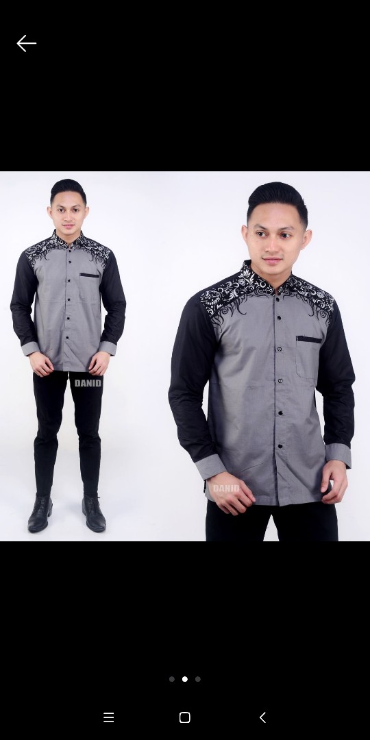 Terhitz Kemeja Panjang Pria Cowok Gatlemen Cowok Biru Navy Dongker Polos Formal Kantor Murah