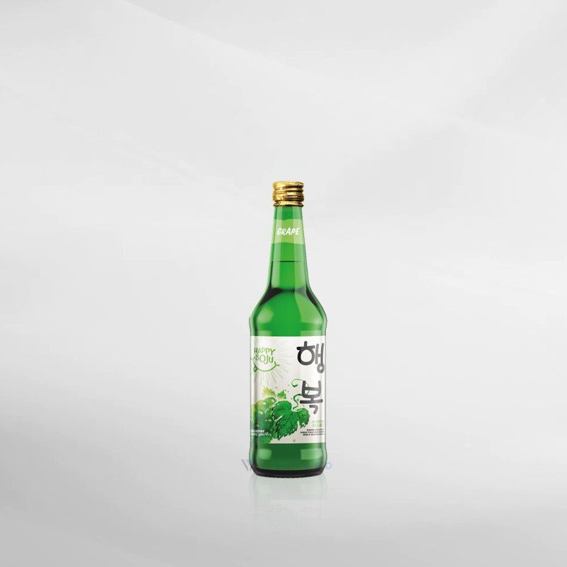 Happy Soju Green Grape 360ml (Original &amp; Resmi by Vinyard)